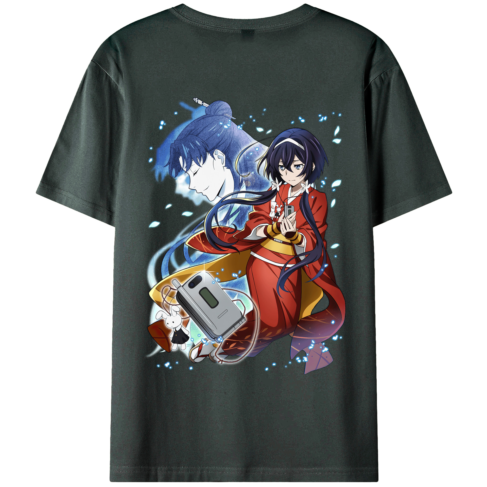 （画像用） 文豪ストレイドッグス Bungo Stray Dogs 綿100％ メンズ半袖Tシャツ（バックプリント） 通気性